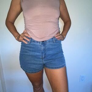Pretty Little Thing high waisted jean shorts